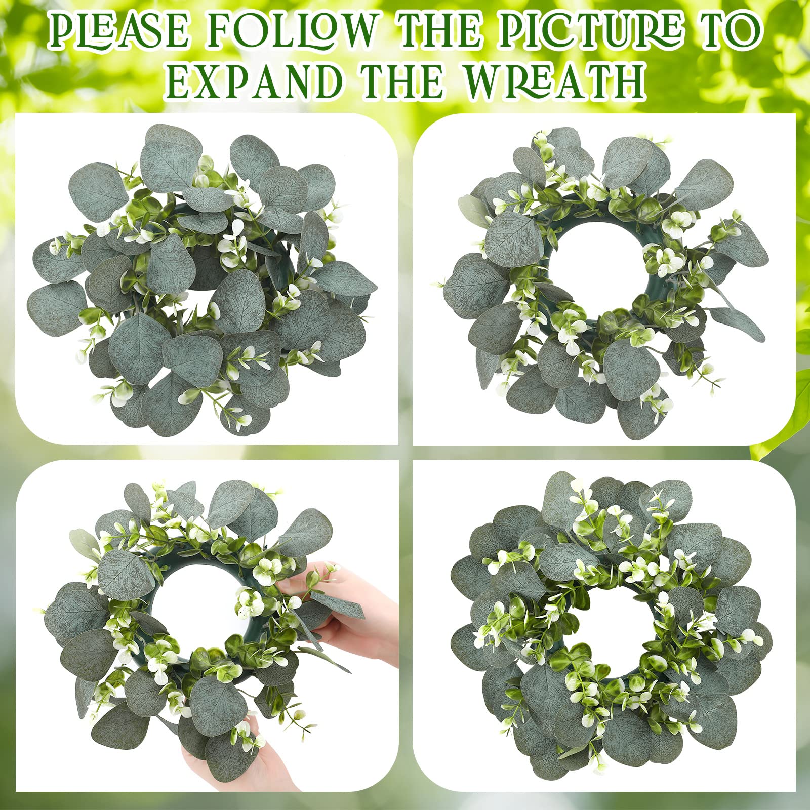 Panelee boho candle ring in wreath form ready for pillar candles