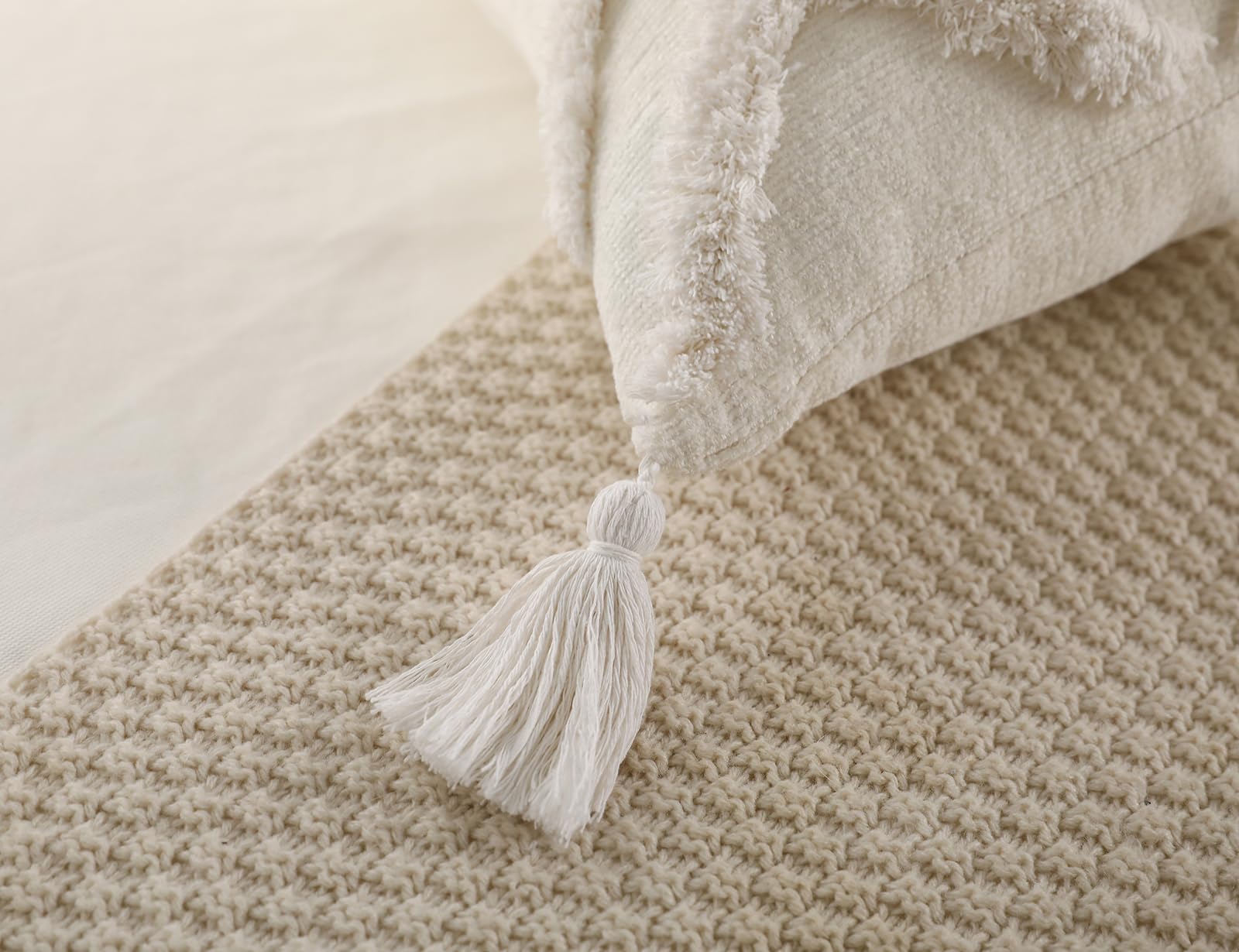PANOD versatile white pillow cover suits farmhouse minimal or boho decor