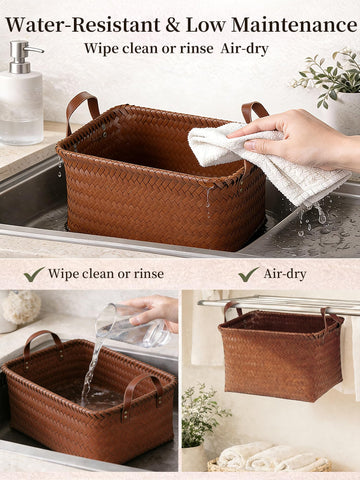 Panovox easy-clean wicker basket is simple to wipe down.