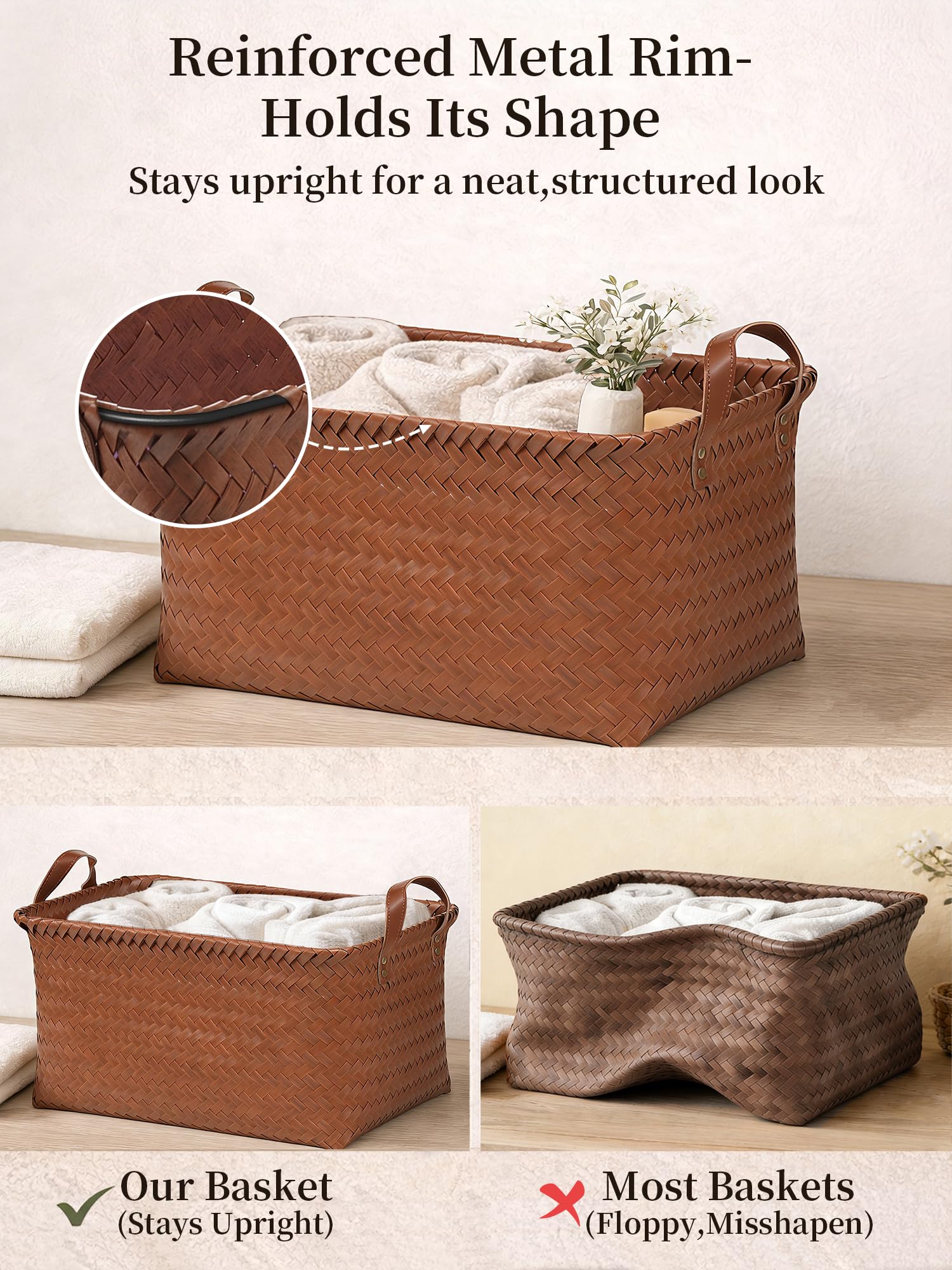 Panovox laundry and blanket basket ready for daily use.