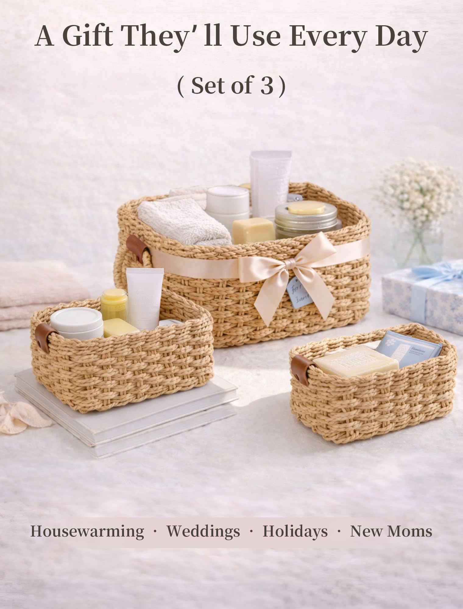 Panovox multi-use storage baskets — ideal for shelves, desks, and open cabinets.