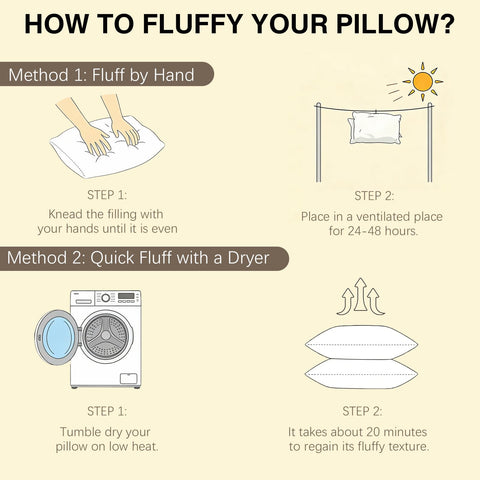 Pantrypoet luxury down pillow care instructions for gentle washing