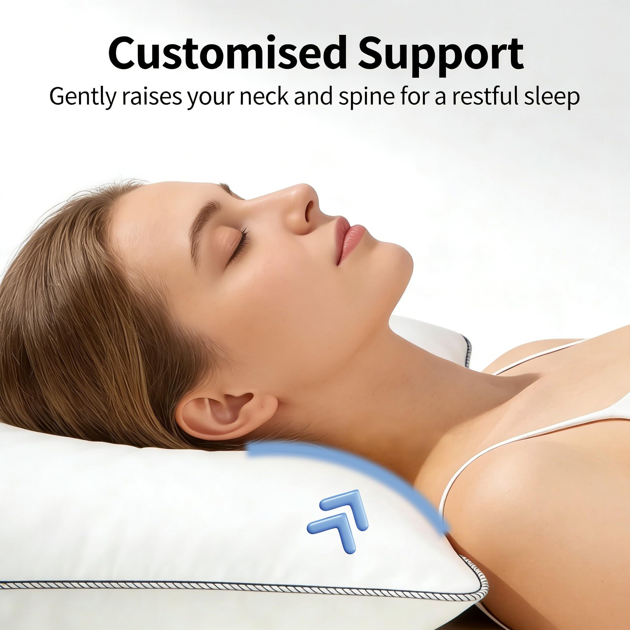 Pantrypoet luxury down pillow two-pack display ready for quick setup
