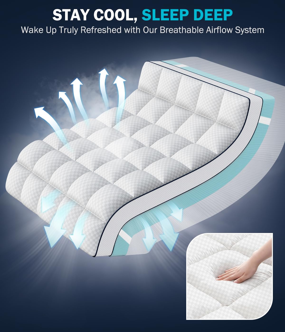 Panyu deep-pocket design fits mattresses up to 21 inches deep for stable use.