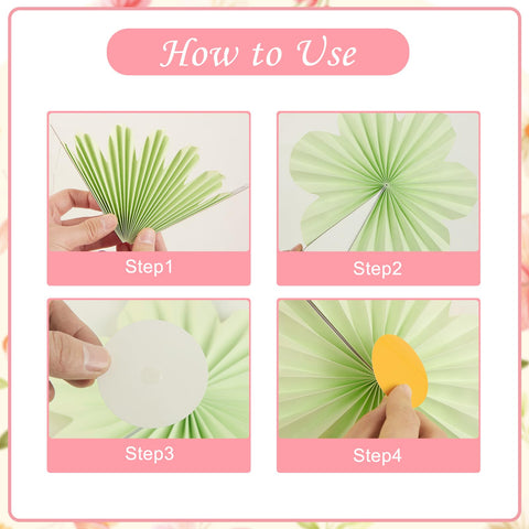 Paper Jazz baby shower flower decor paper fan brightens the event.