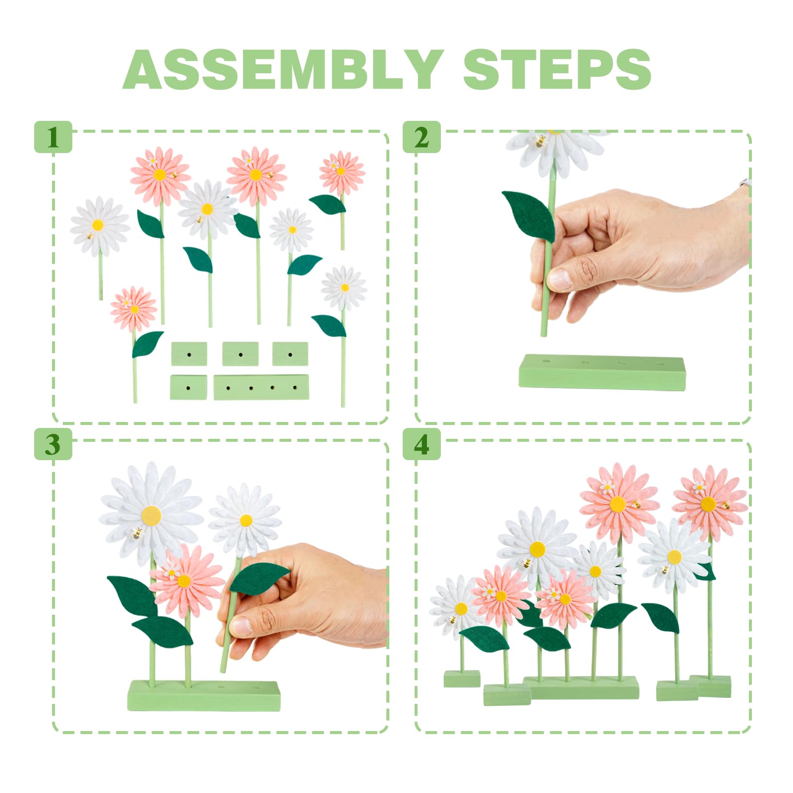 PAPER JAZZ Daisy Centerpiece bees on petals add whimsy to living spaces