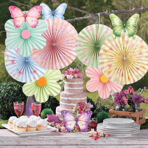 Paper Jazz reusable paper fan decor offers budget-friendly decorating options.