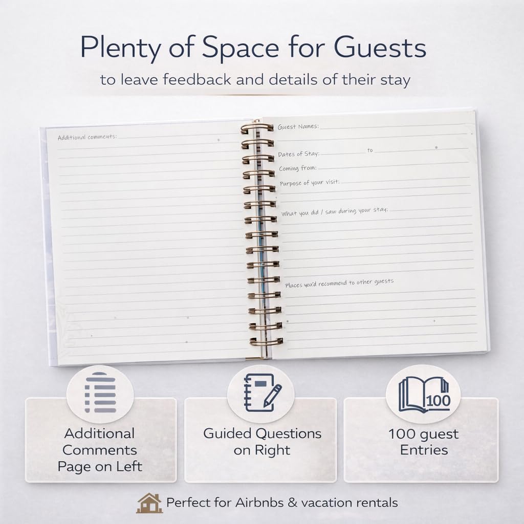 Back-page lined section in Paper 'n Such guest book for additional notes.