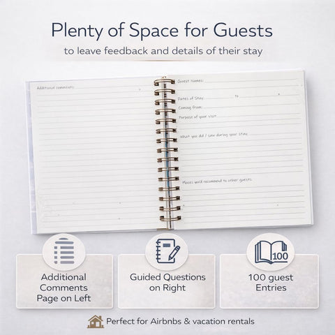 Back-page lined section in Paper 'n Such guest book for additional notes.