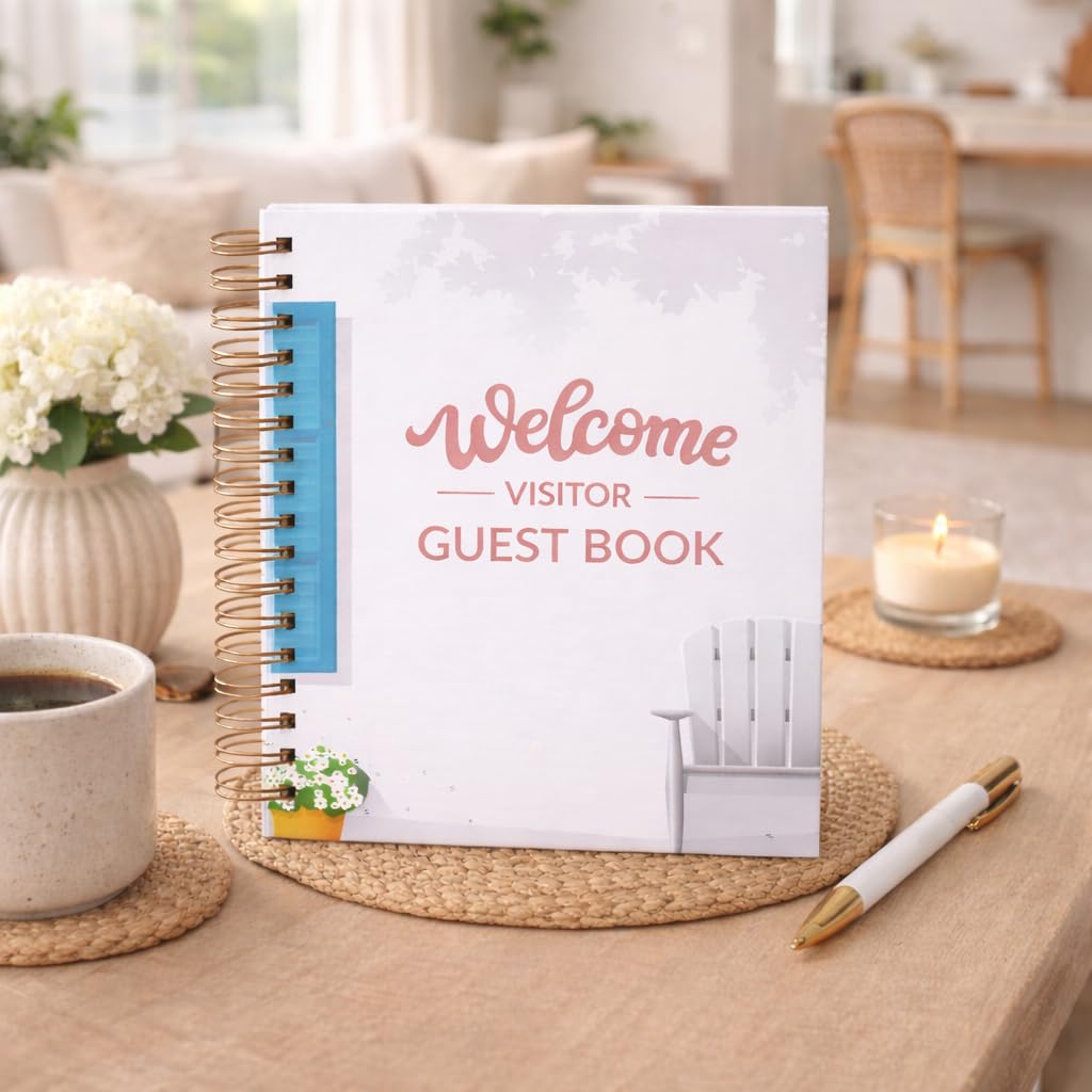200-page layout of Paper 'n Such guest book supports organized memories.