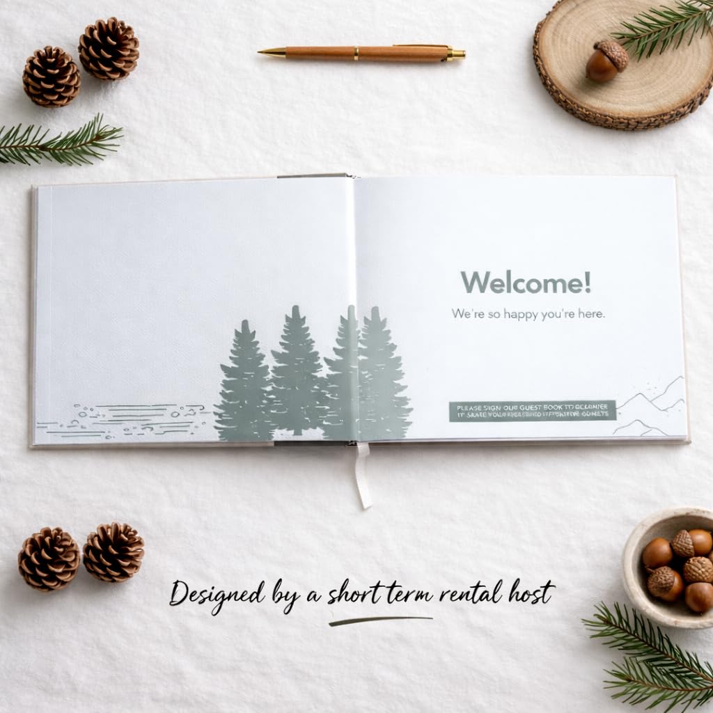 Paper 'n Such guest book inside pages showing guided questions for guest feedback and storytelling.
