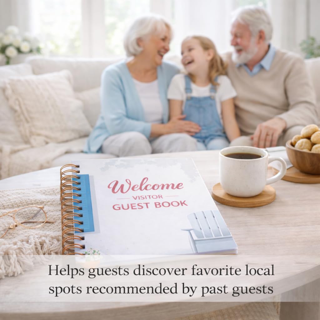 Neutral design of Paper 'n Such guest book fits any rental decor.