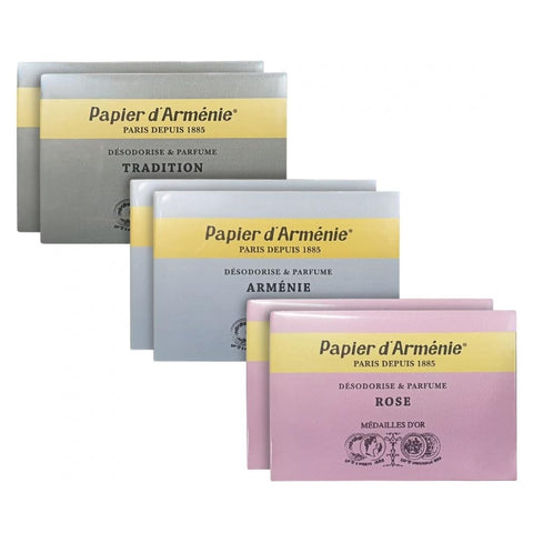 Papier d'Armenie notebooks assortment on display for rotating scents and easy gifting