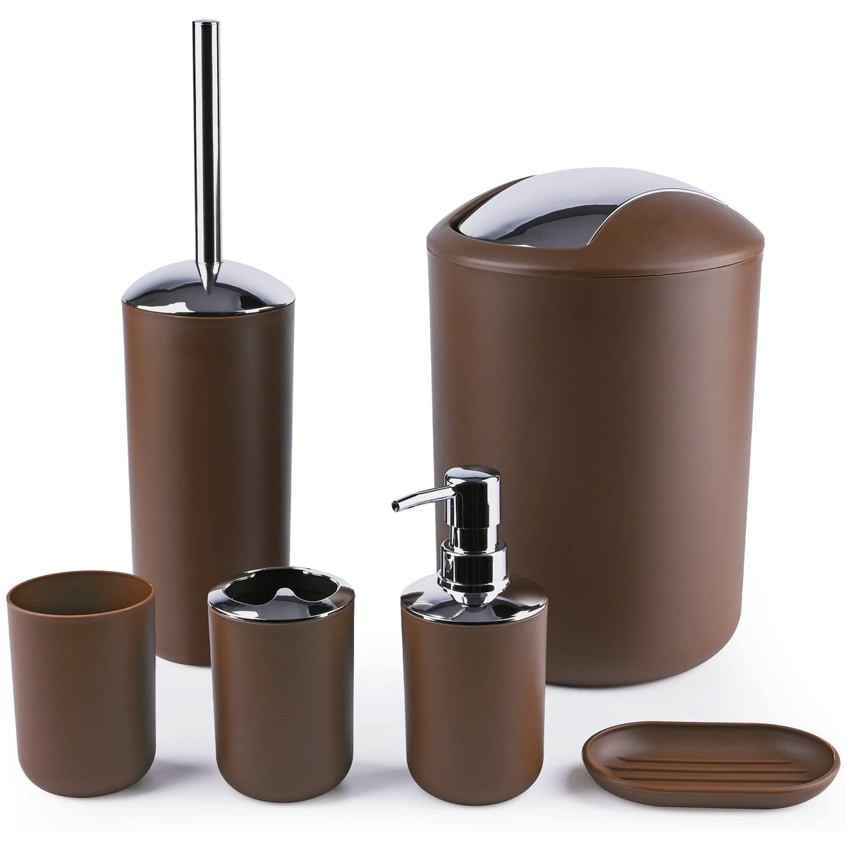 Papillon 6-piece bathroom set soap dispenser keeping counter tidy and stylish.