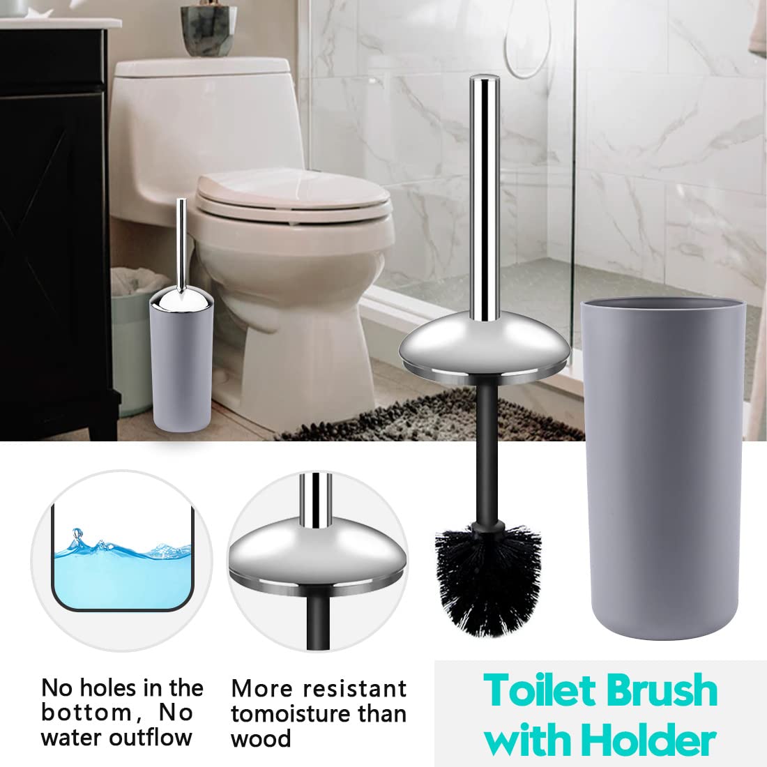 Papillon toilet brush holder keeps bathroom tidy.