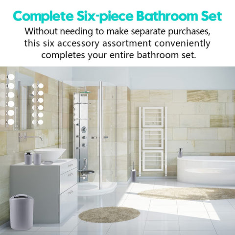 Papillon trash can finishes the set with compact style.