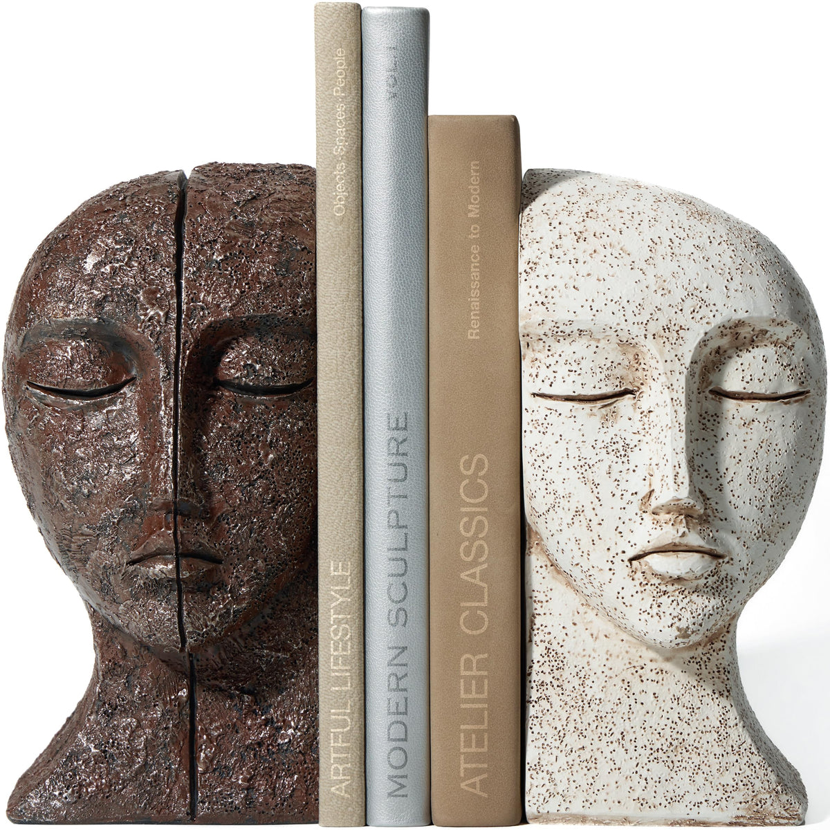 PAPEROX heavy-duty book ends with stone texture provide sturdy support for heavy books.