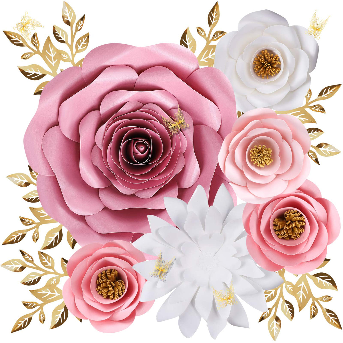 Pardecor large paper flowers wall decor nursery setup brightens a girl's room.