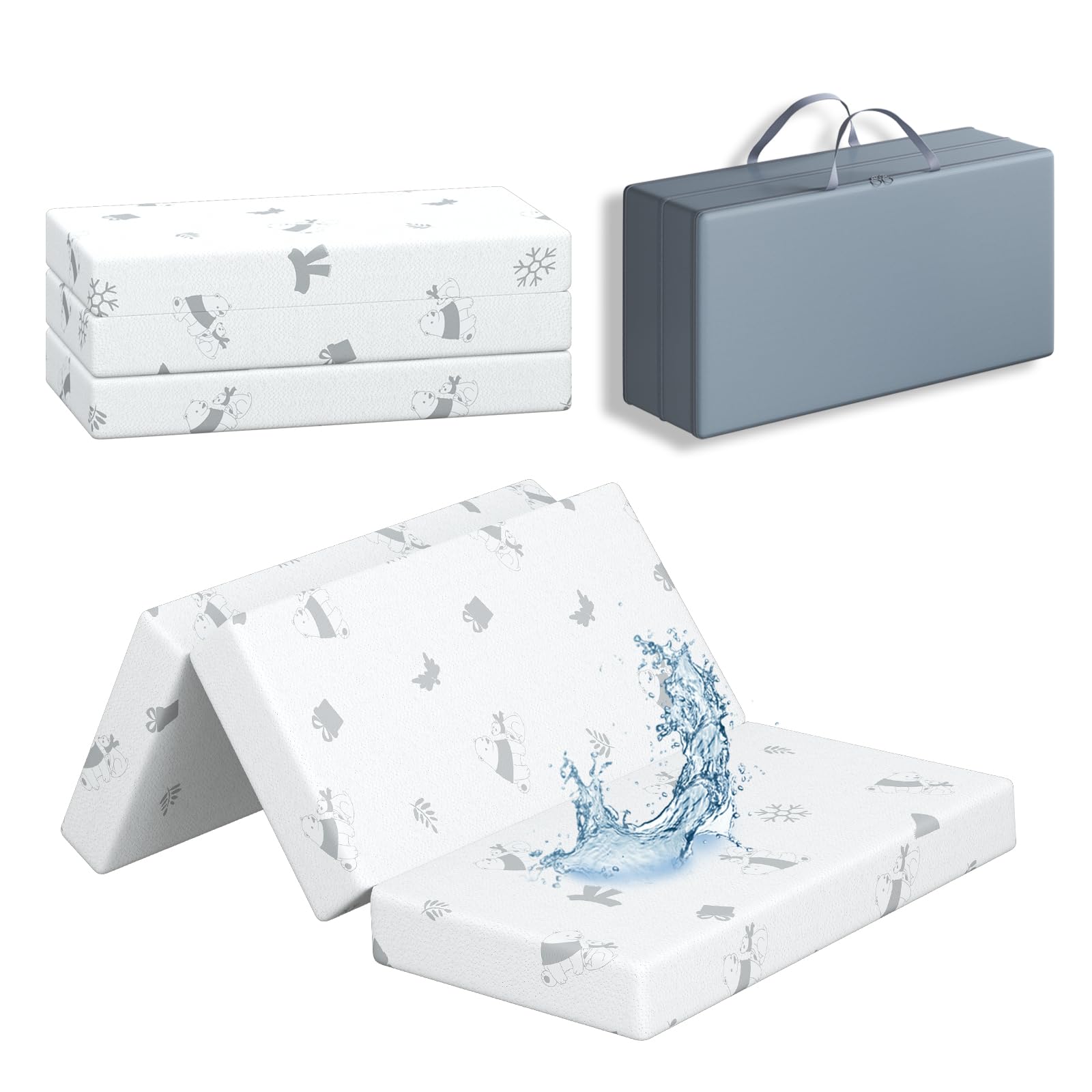 Pareler Bear trifold topper assembled for easy setup and portable comfort