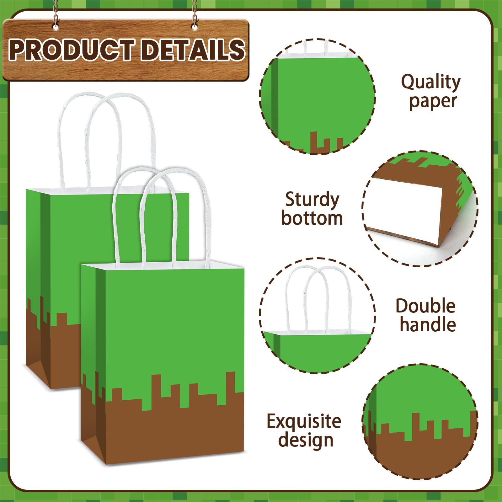 Pargreeff green brown pixel design highlighting retro gaming vibe.