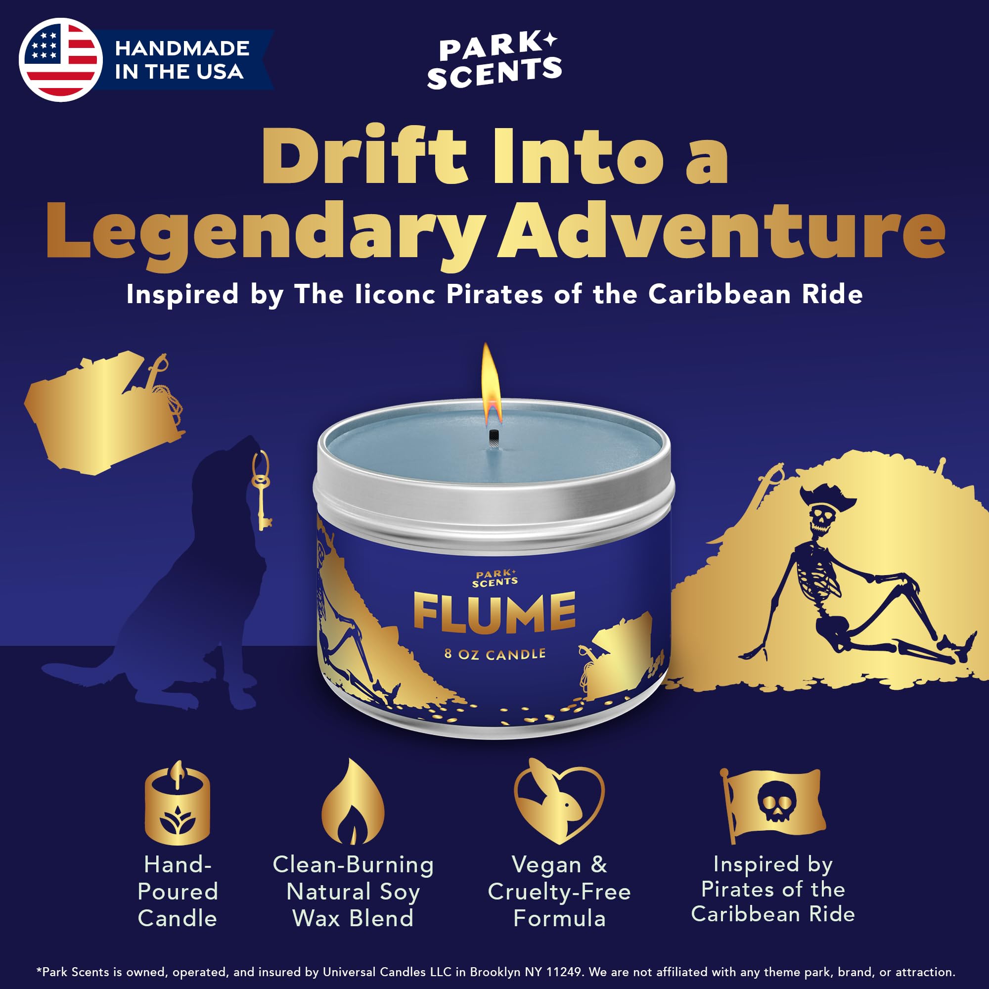 Park Scents Flume Candle handmade in USA reflects craftsmanship and quality.