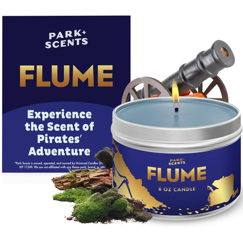 Park Scents Flume Candle smoky atmosphere for immersive pirate-inspired evenings.