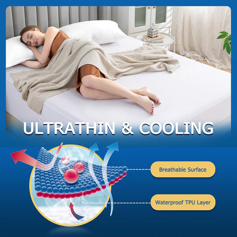 Parkdeny machine-washable mattress cover cleans easily for a fresh bed.