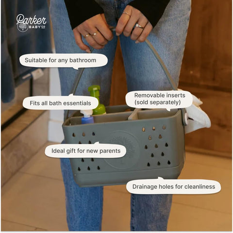 Parker Baby Co bath caddy food-grade EVA for durability