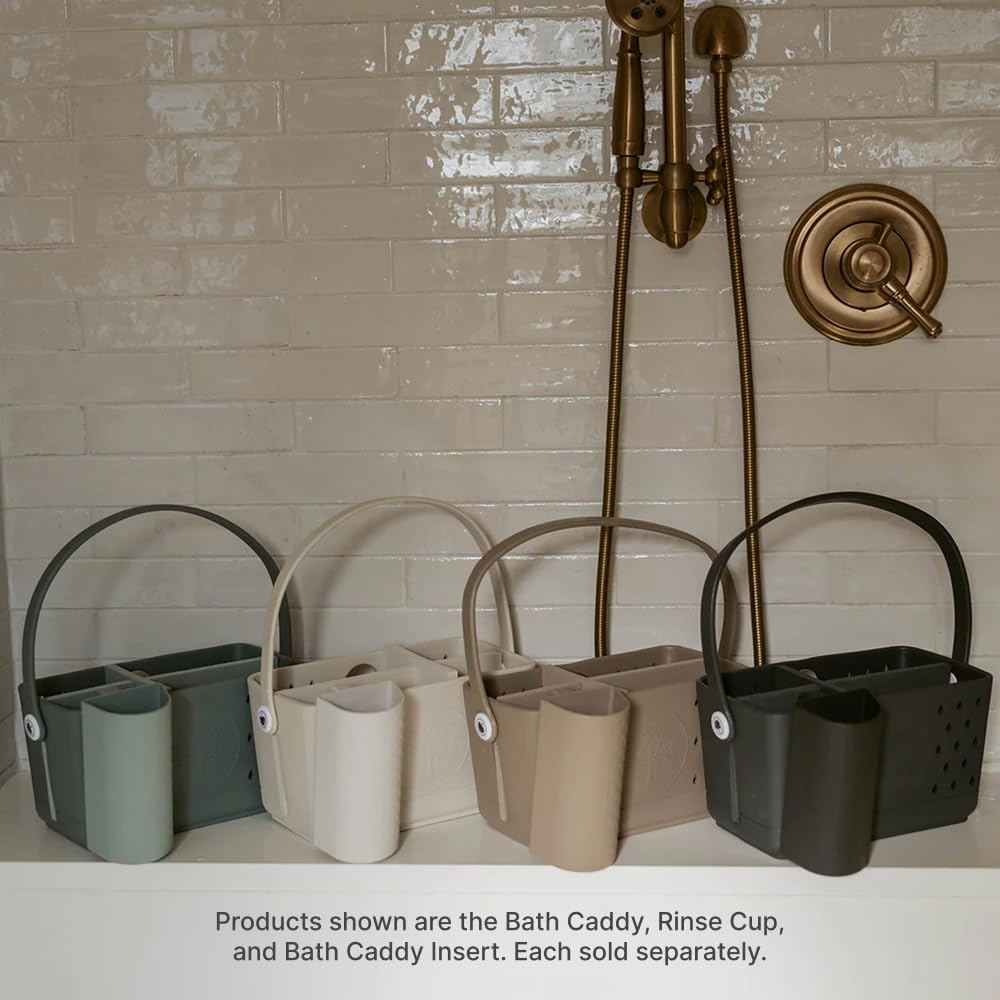 Parker Baby Co. shower caddy keeps essentials accessible during bath time.