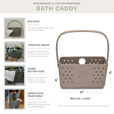 Parker Baby Co bath caddy versatile storage for toys and bathroom essentials.