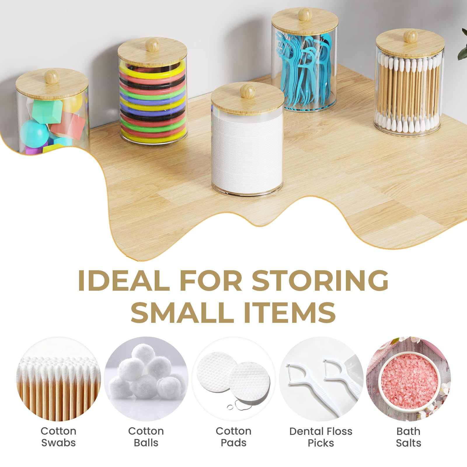 Parkmani small items storage helps organize pads, floss, and makeup accessories.