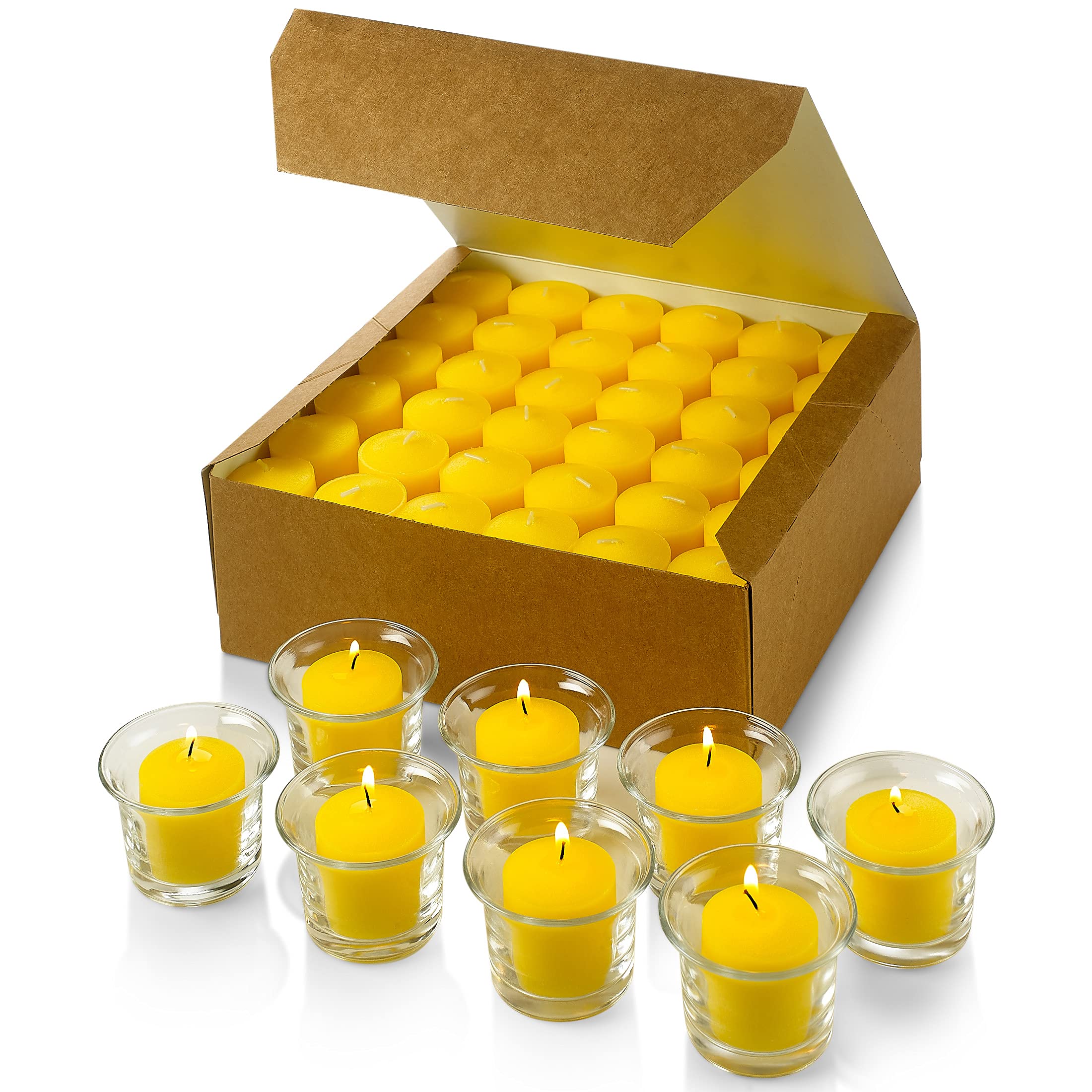 PARNOO 72-votive candles in citronella for outdoor evenings with citrus aroma and insect deterrence