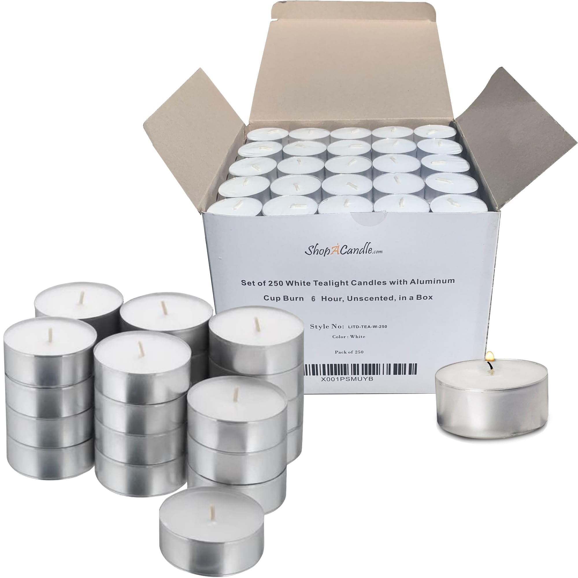 PARNOO tea light candle in metal cup provides steady ambiance for events.