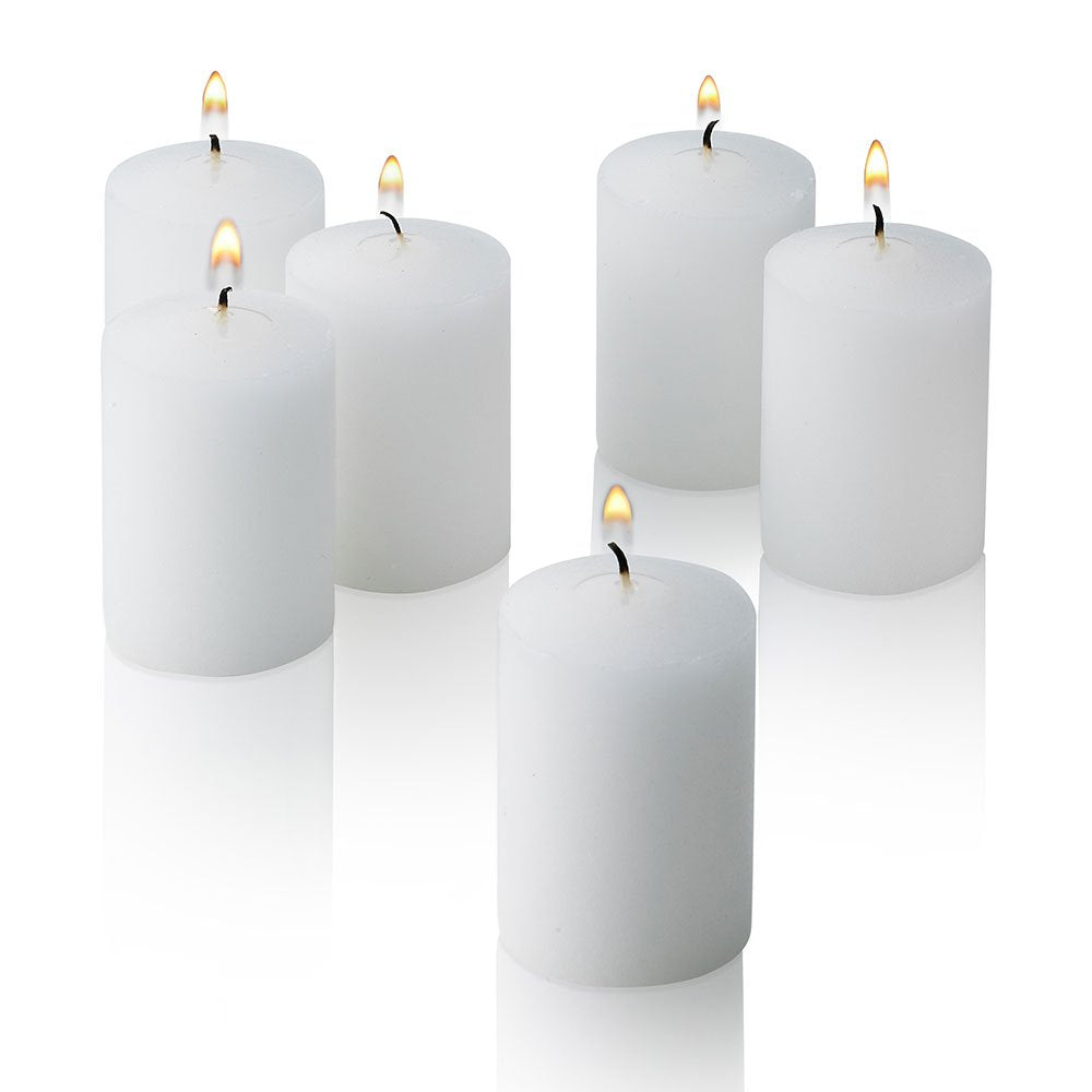 Parnoo unscented 15-hour burn votive candles glow evenly in holders