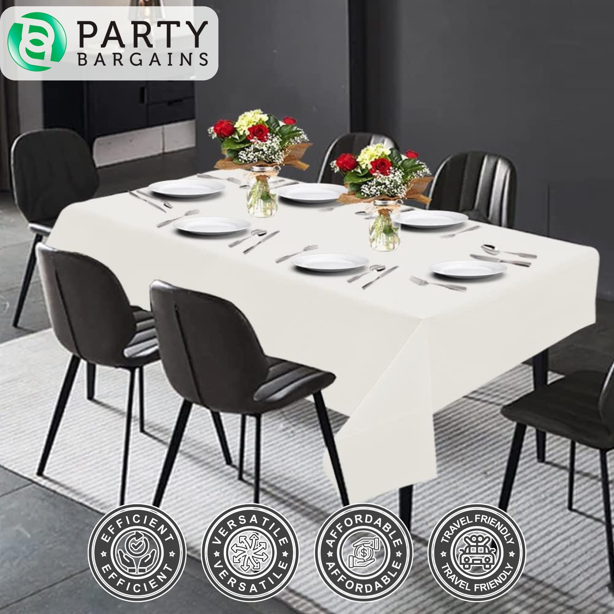 Disposable design of PARTY BARGAINS supports quick cleanup after events.