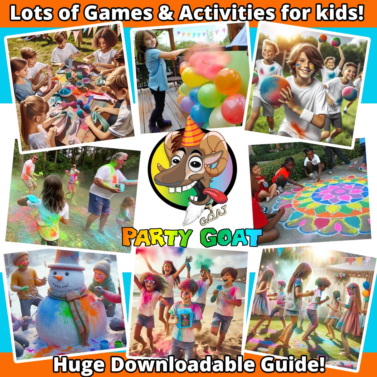 PARTY GOAT kid-friendly color powder safe for classrooms and camps