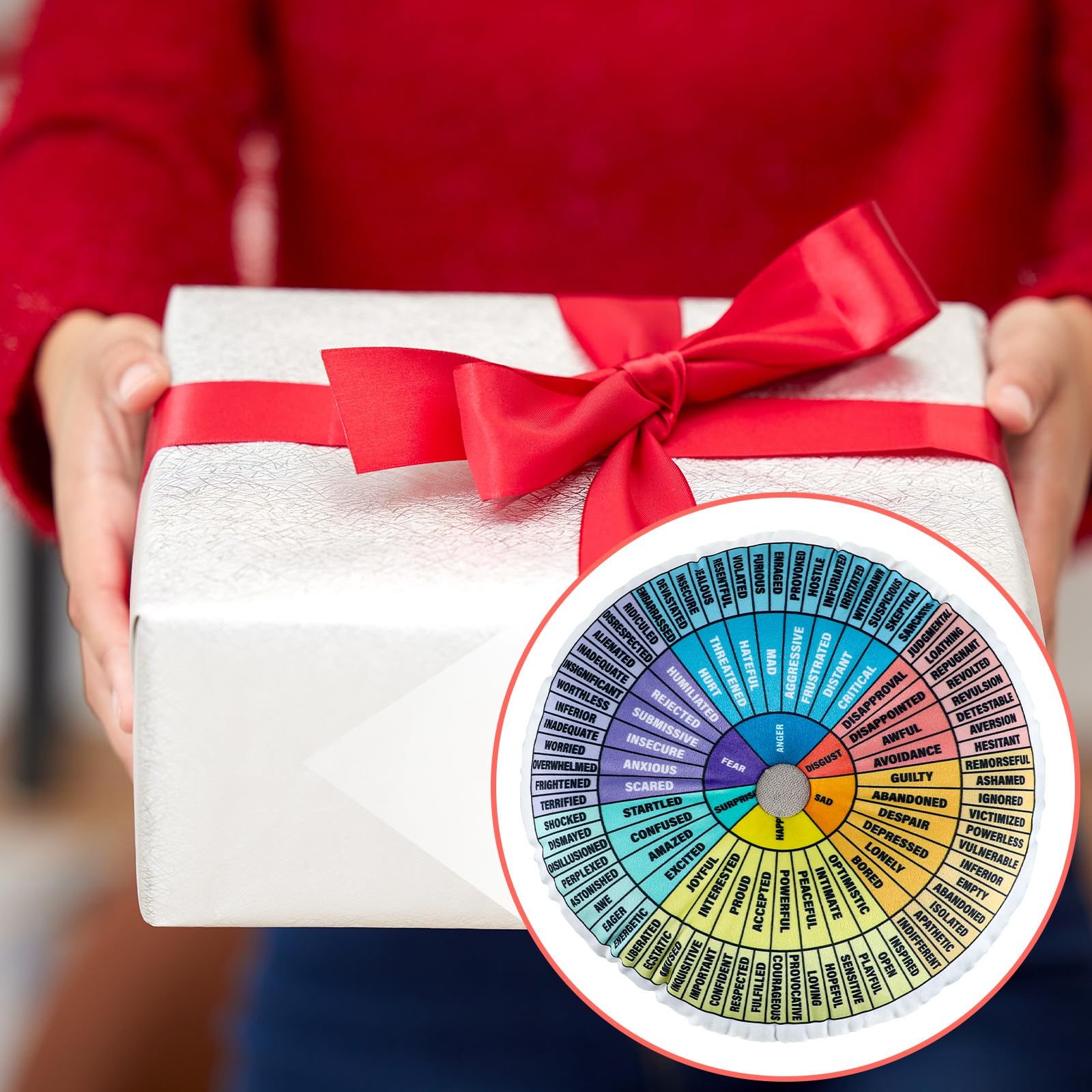 Party Greeting feelings pillow enhances home offices and calming corners.