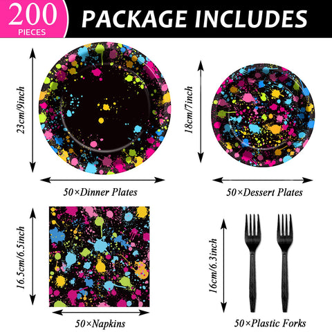 Party Greeting neon 7-inch dessert plates glow detail for kid-friendly celebrations