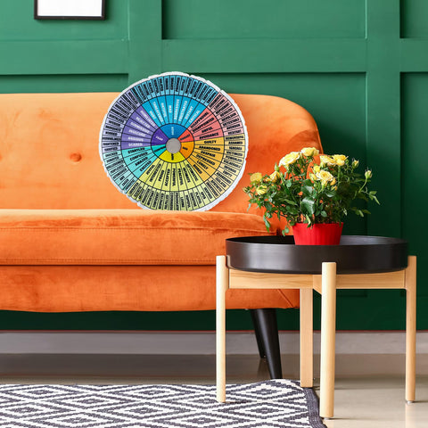 Party Greeting wheel pillow durable velvet texture and neat seams for daily use.