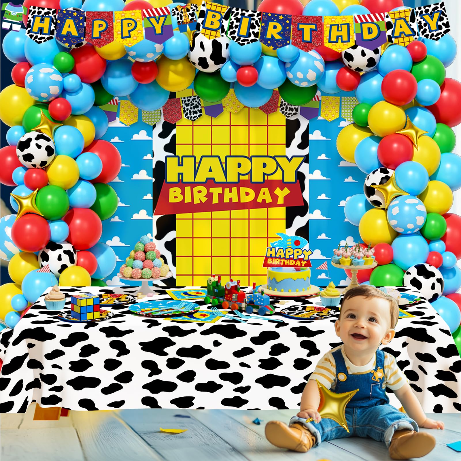 Party Inspo cartoon toy birthday napkins and forks simplify cleanup with whimsy.