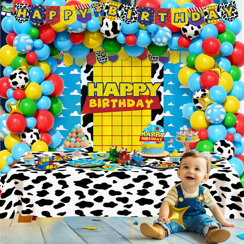 Party Inspo cartoon toy birthday napkins and forks simplify cleanup with whimsy.