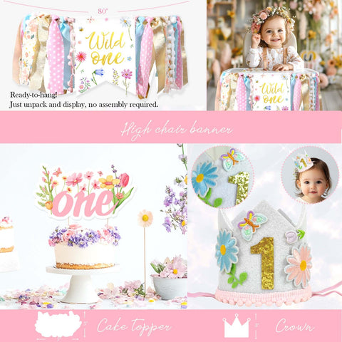 Party Inspo Wildflower banners and poster create a cohesive garden vibe