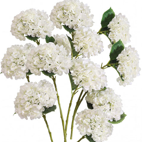 PARTY JOY white hydrangea silk bouquet for long lasting wedding decor