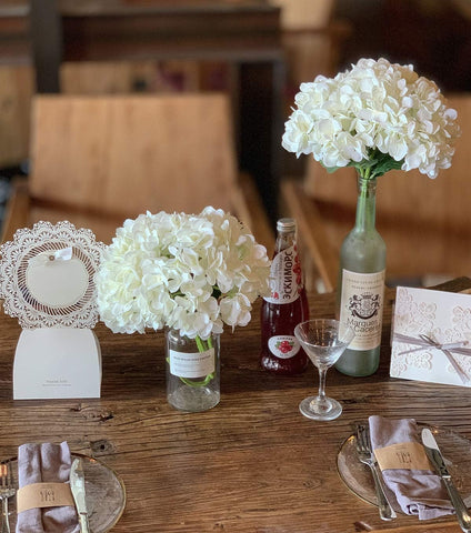 PARTY JOY white hydrangea for wedding tables and home decor