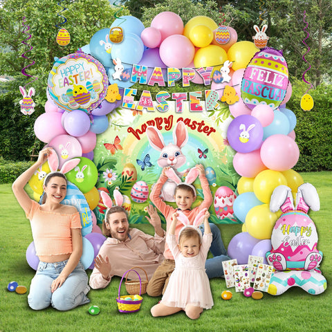Party Spot! 2 Easter Egg foil balloons for bright table decor.