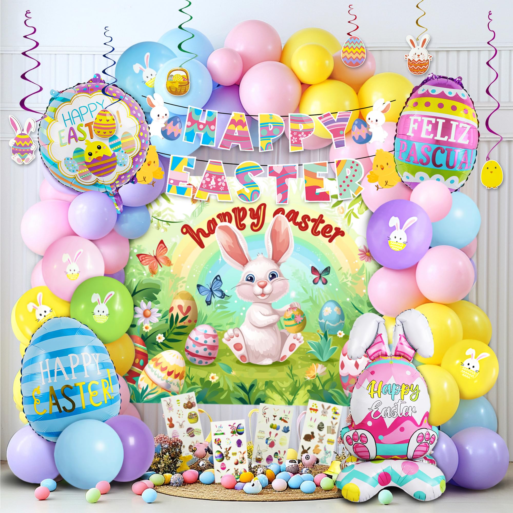 Party Spot! Happy Easter backdrop 59x39.4 inch for photo-worthy moments.