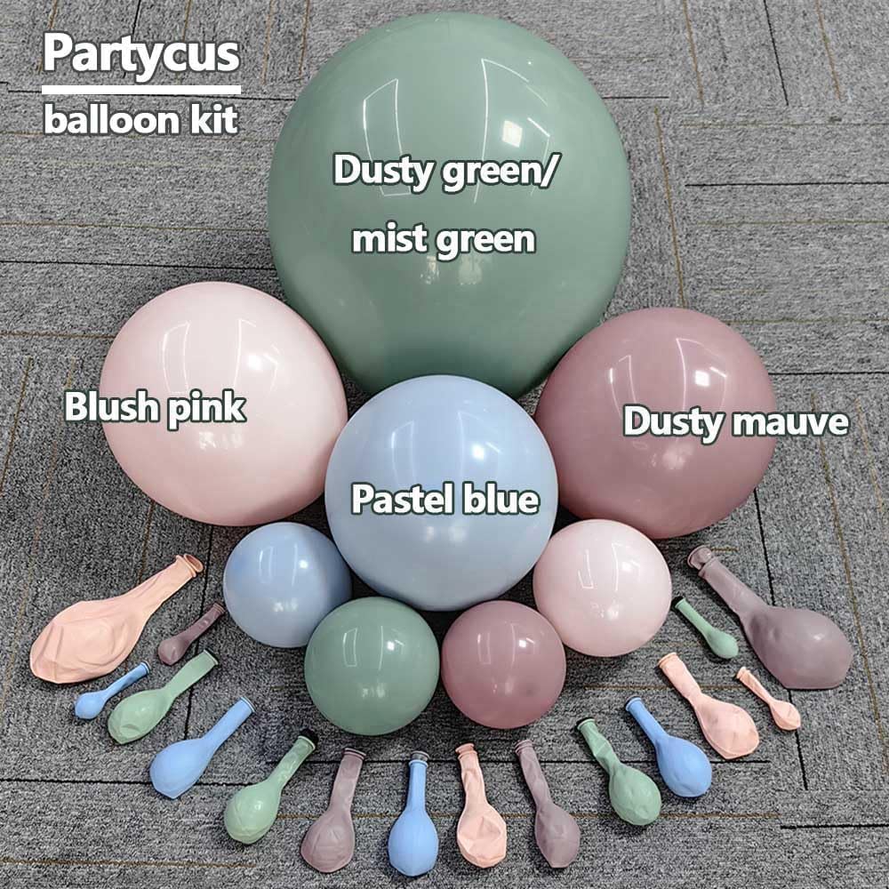 Partycus pastel blue balloons create a calm, celebratory garland without overpowering colors.
