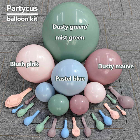 Partycus pastel blue balloons create a calm, celebratory garland without overpowering colors.