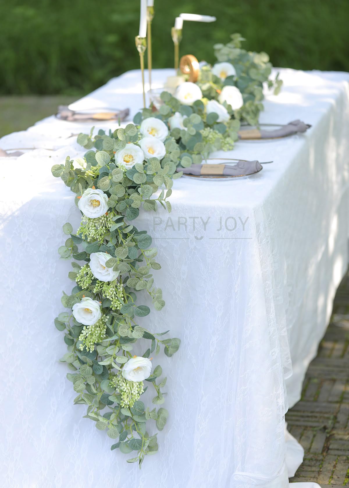 Party Joy eucalyptus garland wall decor adds greenery to living spaces.