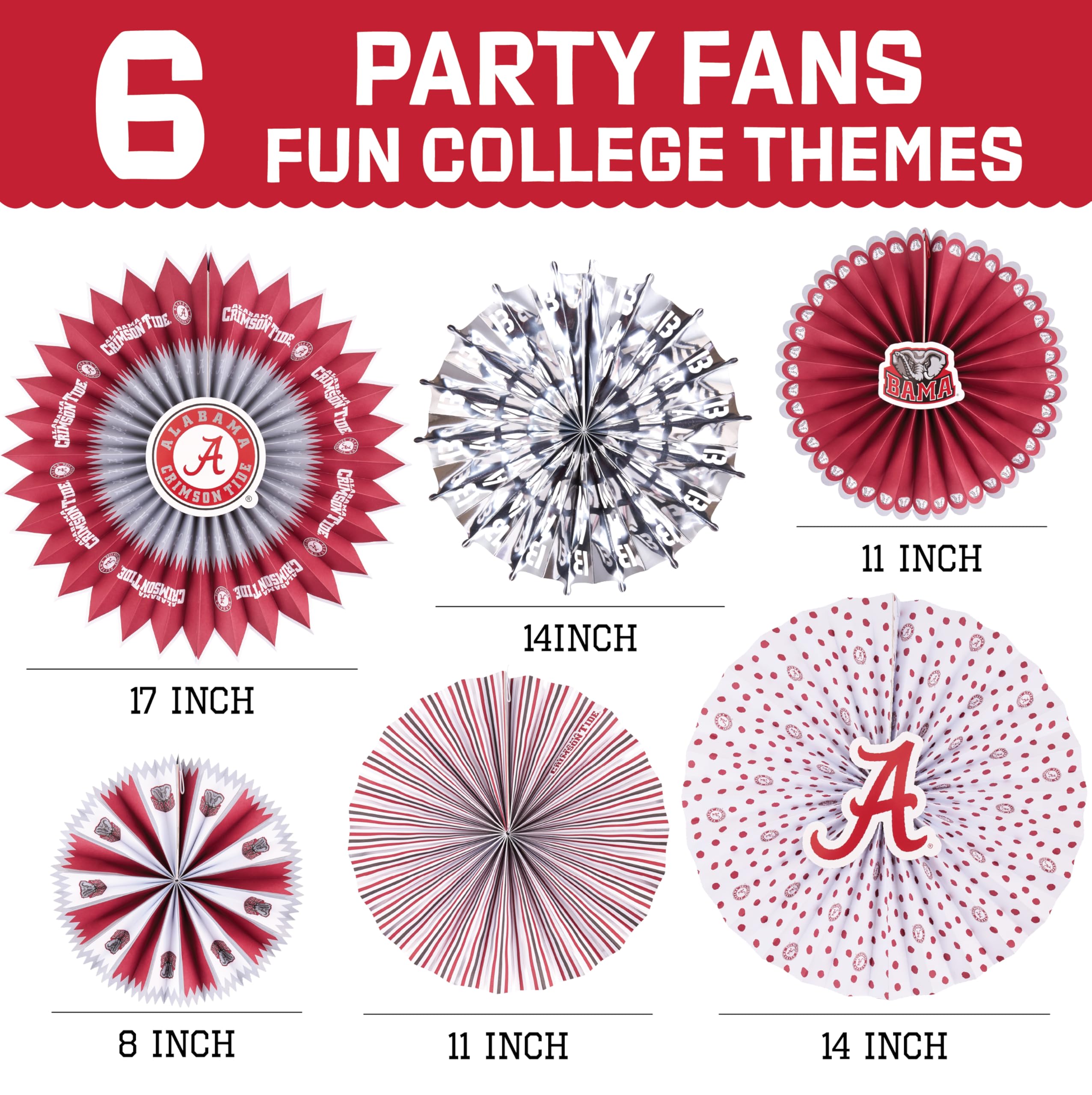 PartyKandy Alabama Crimson Tide 14-inch fan adds bold team color to dorm walls
